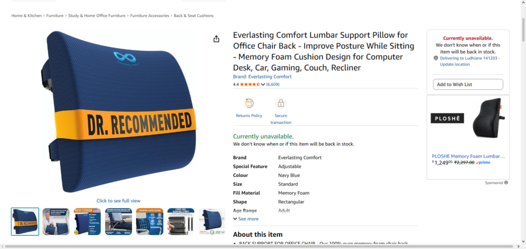 10 Best Lumbar Support Pillows From Amazon for Comfort 4 Everlasting Comfort Lumbar Pillow