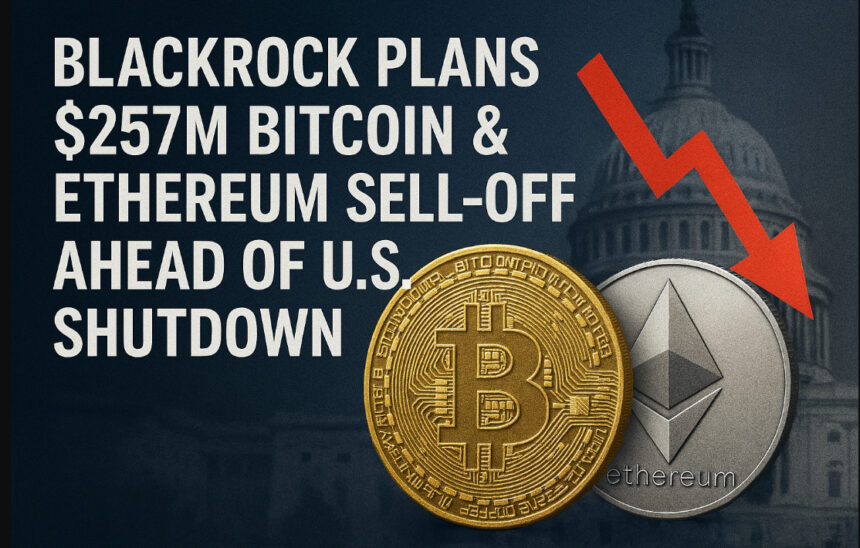 BlackRock Plans $257M Bitcoin & Ethereum Sell-Off Ahead of U.S. Shutdown