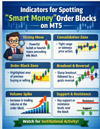 10 Indicators for Spotting "Smart Money" Order Blocks on MT5