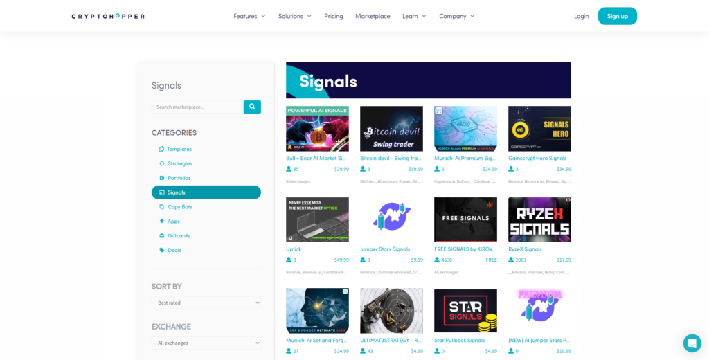 Signals (Cryptohopper)