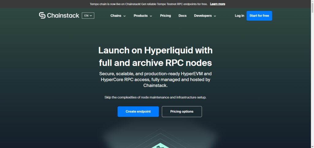 Chainstack Hyperliquid Nodes