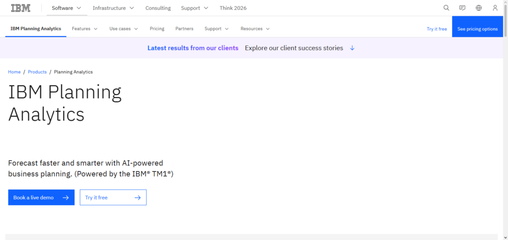 IBM Planning Analytics (TM1 + Watson AI)