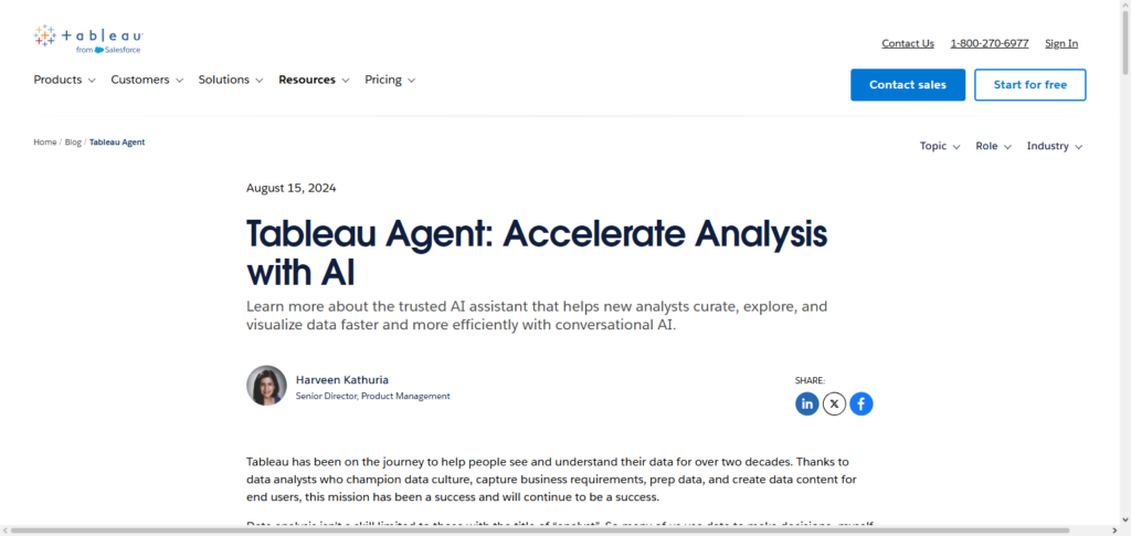 Tableau + Einstein AI (Salesforce)