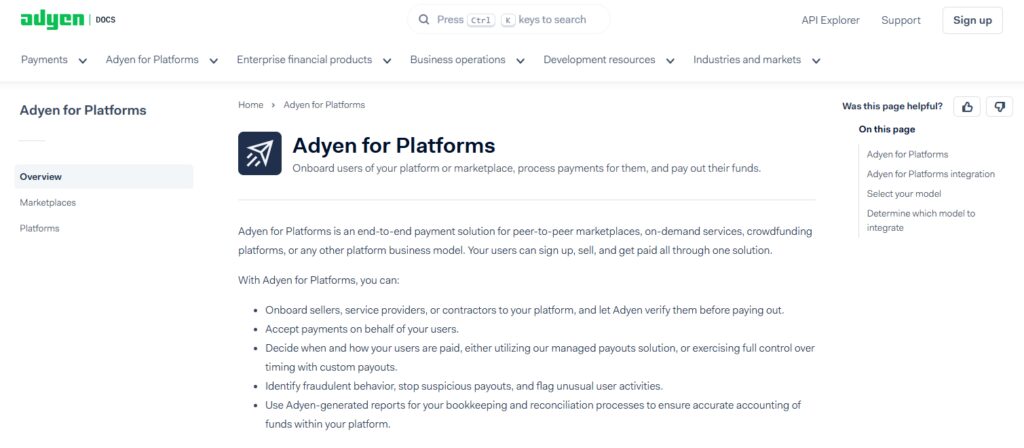 Adyen for Platforms
