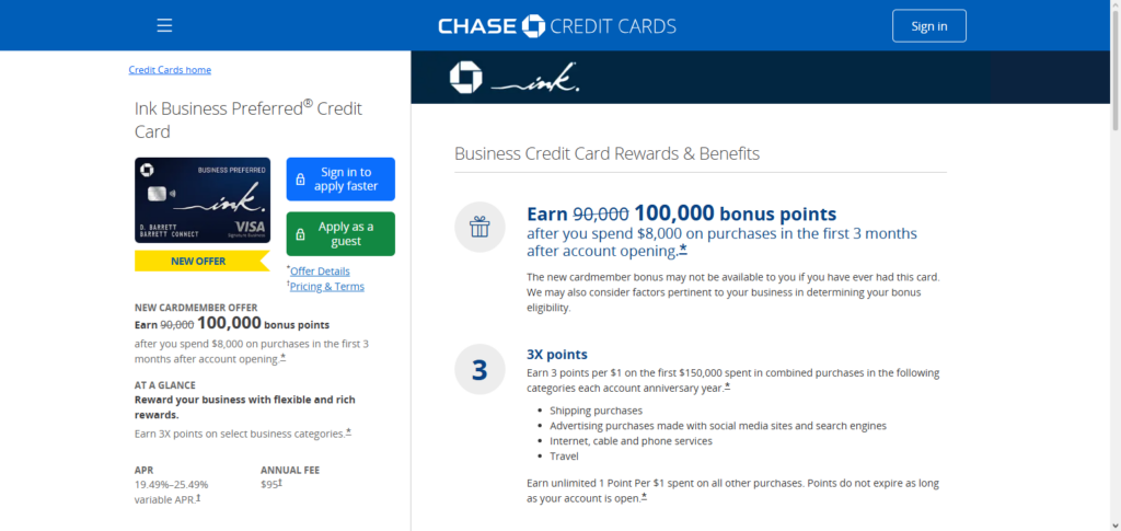 Chase Ink Business Preferred