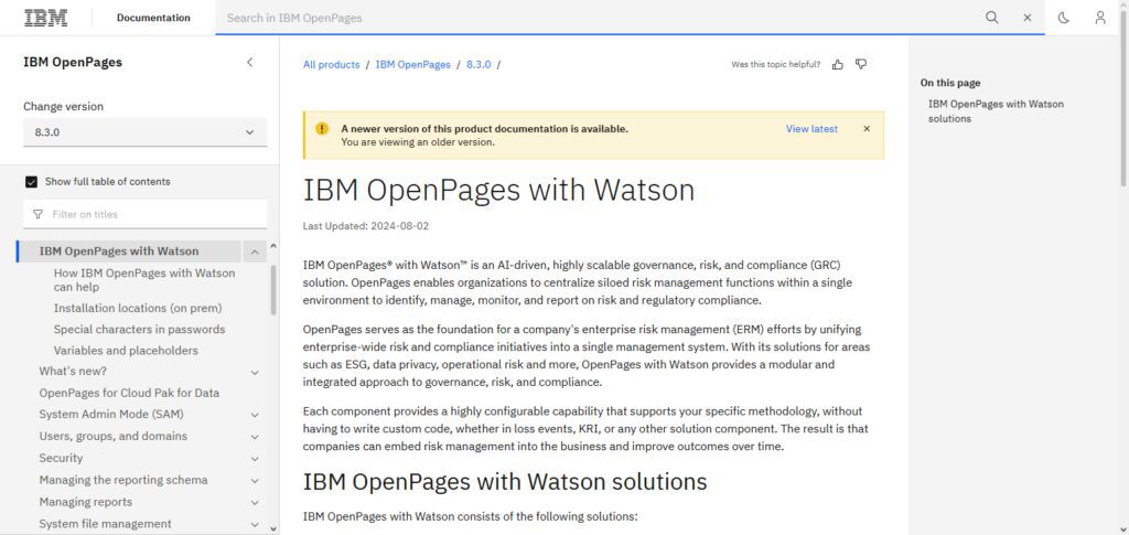  IBM OpenPages with Watson