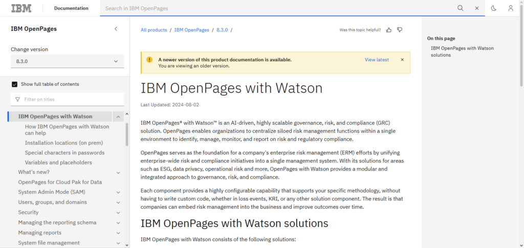  IBM OpenPages with Watson