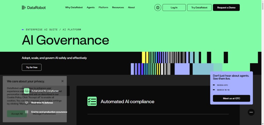 10 Best AI Data Governance Platforms for Secure Data 9 DataRobot AI Governance
