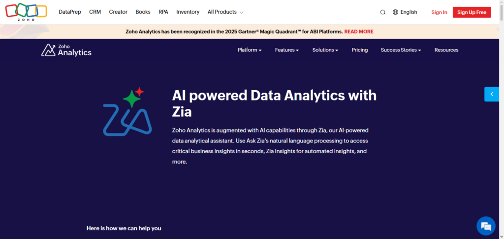Zoho Analytics AI