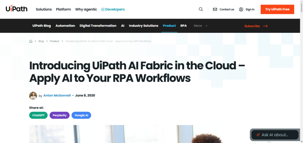 UiPath AI Fabric