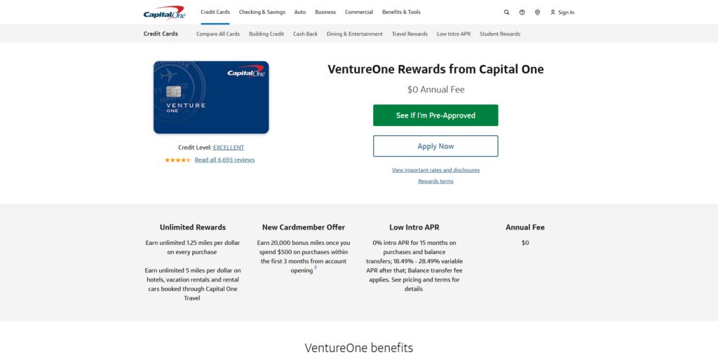 Capital One VentureOne Rewards
