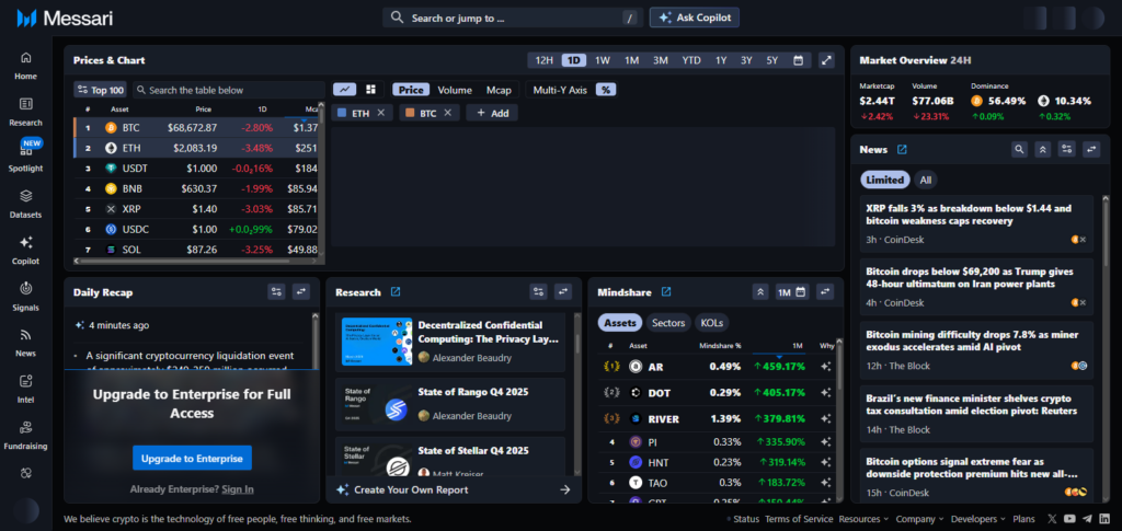 10 Chainalysis Alternatives: Best Blockchain Analytics Tools 9 .Messari