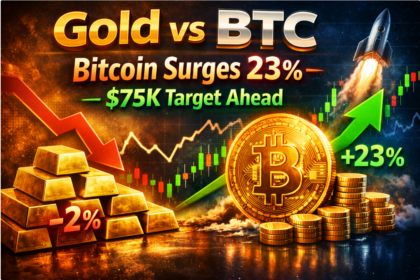 Gold vs BTC: Bitcoin Surges 23% – $75K Target Ahead