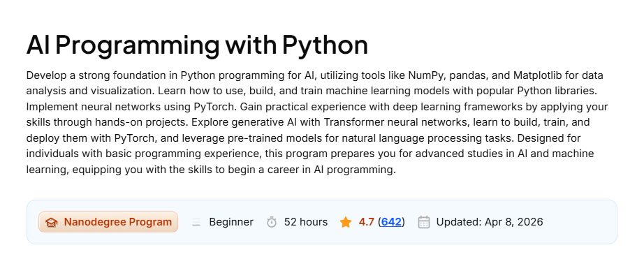 AI Programming with Python Nanodegree
