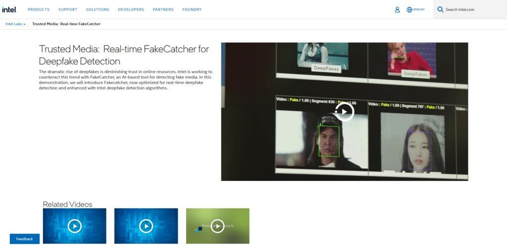  Intel FakeCatcher