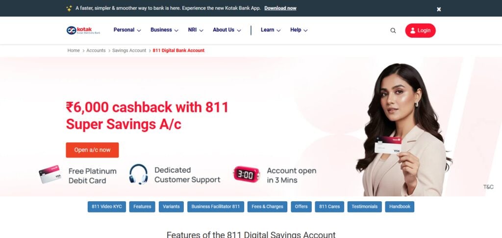 Kotak 811 Digital Savings Account