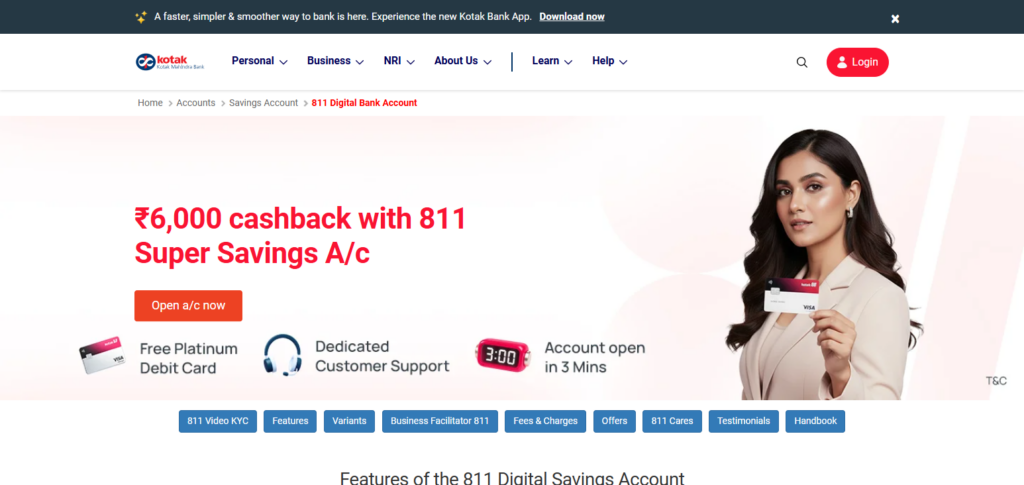  Kotak 811 Digital Savings Account