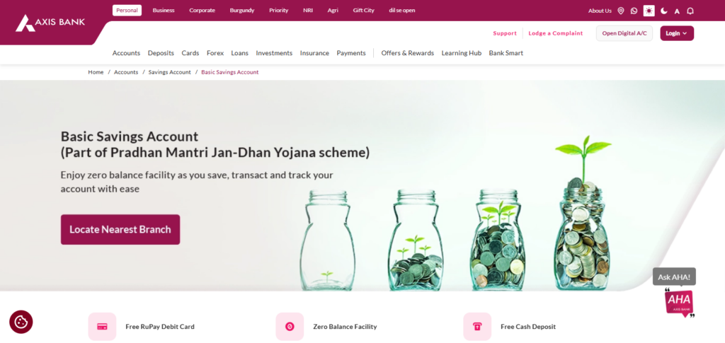 Axis Bank Basic Savings Account