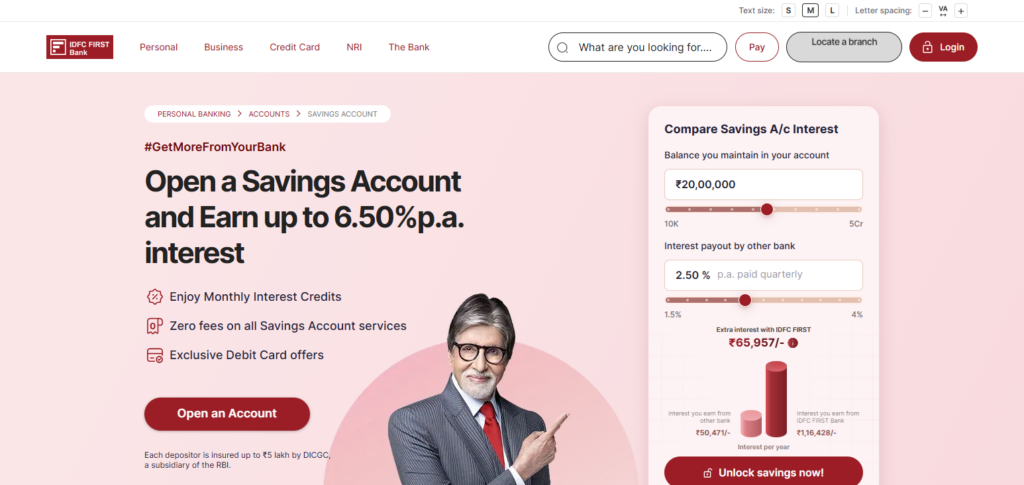 IDFC FIRST Bank Savings Account