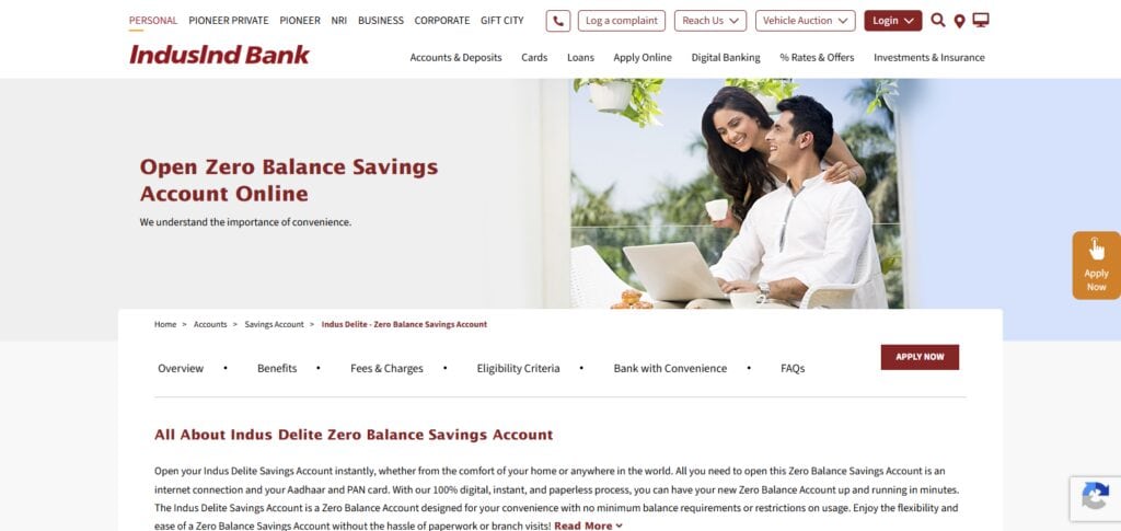Indus Online Savings Accountby IndusInd Bank
