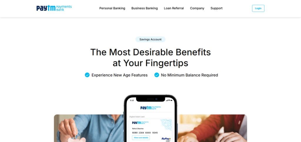 Paytm Payments Bank Savings Account