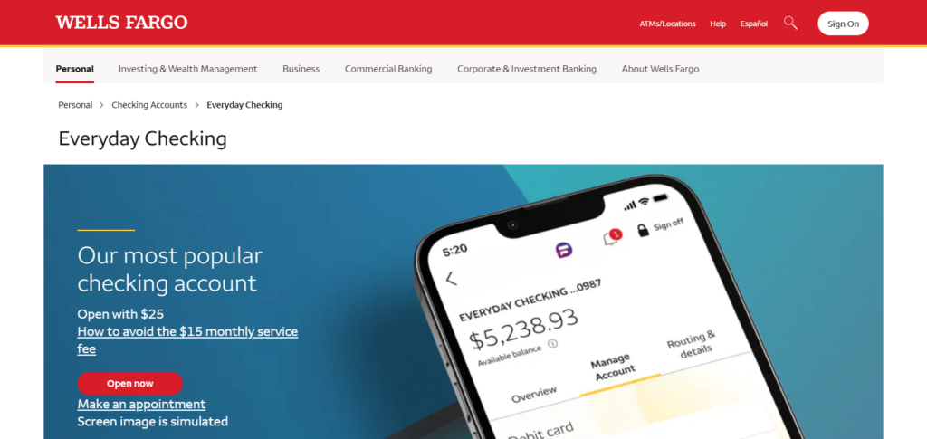 Wells Fargo Everyday Checking (Salary)