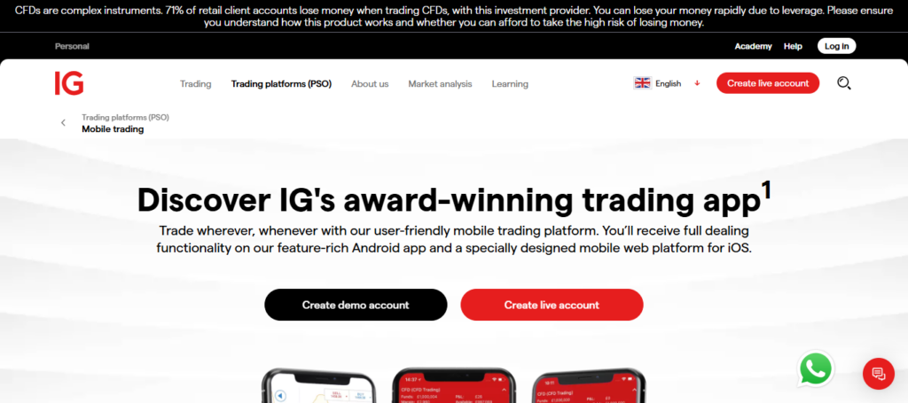 IG Group Trading App