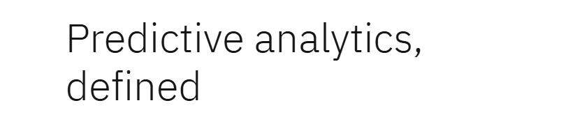 Predictive Analytics
