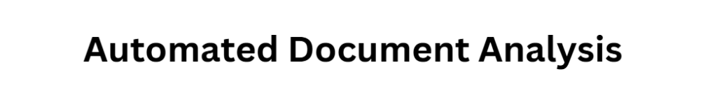 Automated Document Analysis