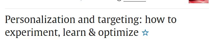 Personalized Customer Targeting