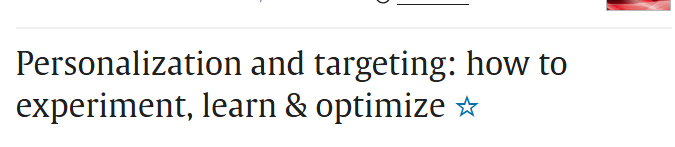 Personalized Customer Targeting