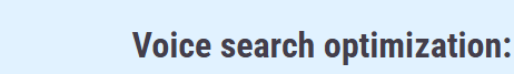  Voice Search Optimization