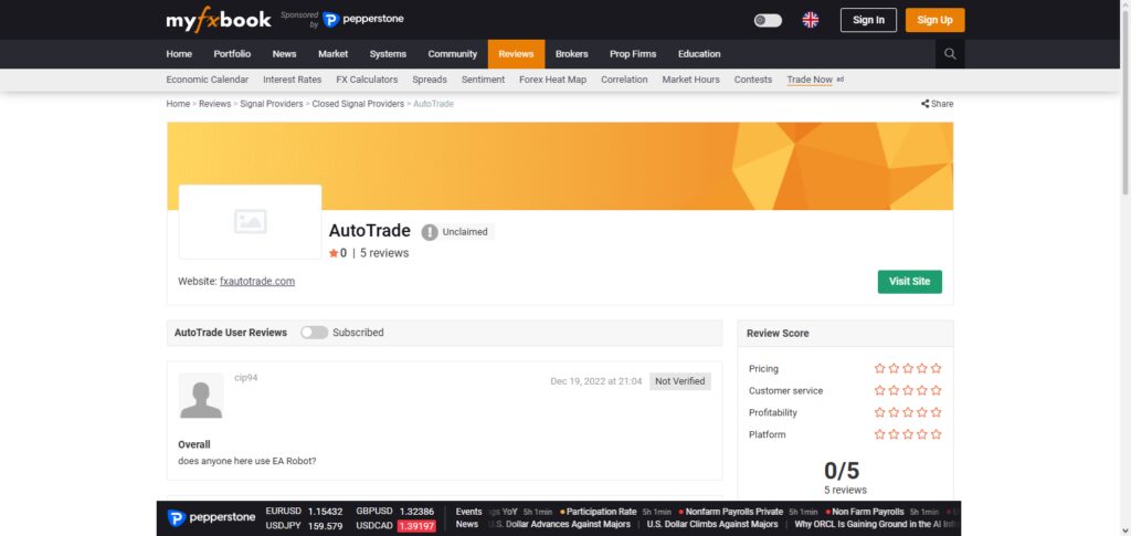 Myfxbook AutoTrade