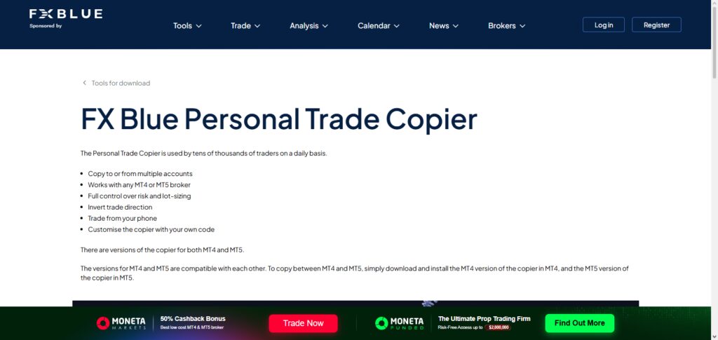 FX Blue Personal Trade Copier