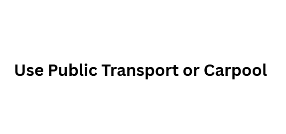 Use Public Transport or Carpool