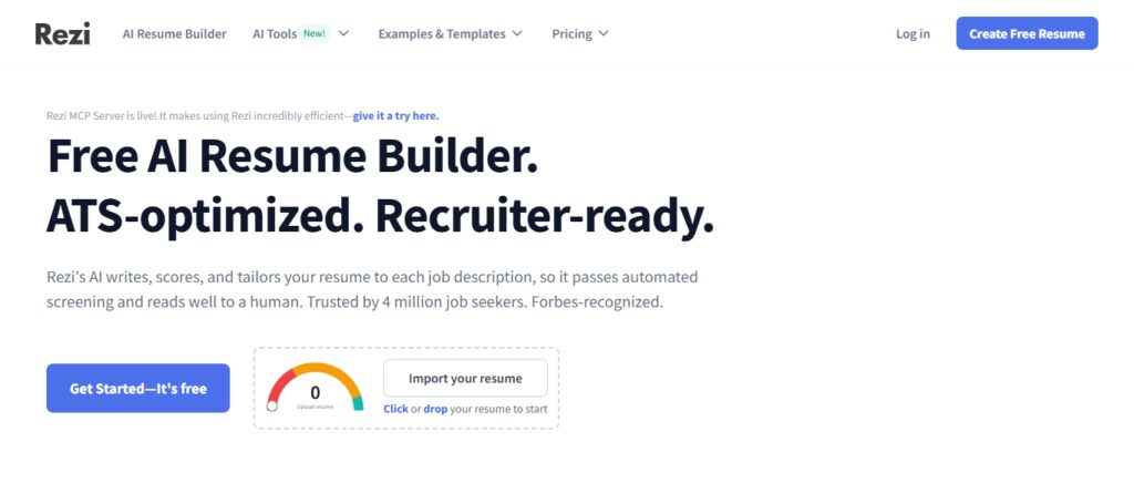 Rezi AI Resume Builder