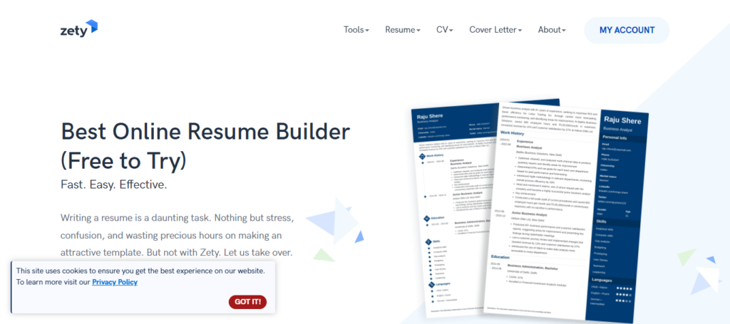 Zety AI Resume Maker