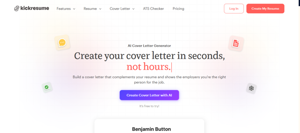 Kickresume AI Cover Letter Tool