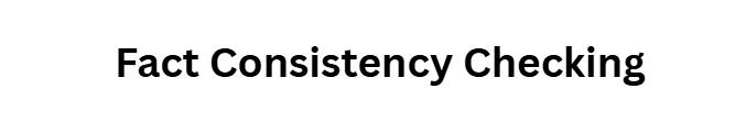 Fact Consistency Checking