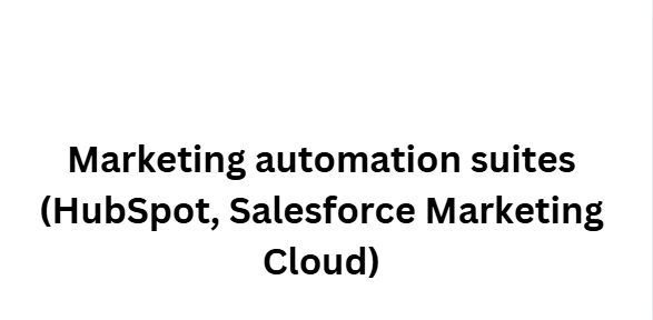Marketing automation suites (HubSpot, Salesforce Marketing Cloud)