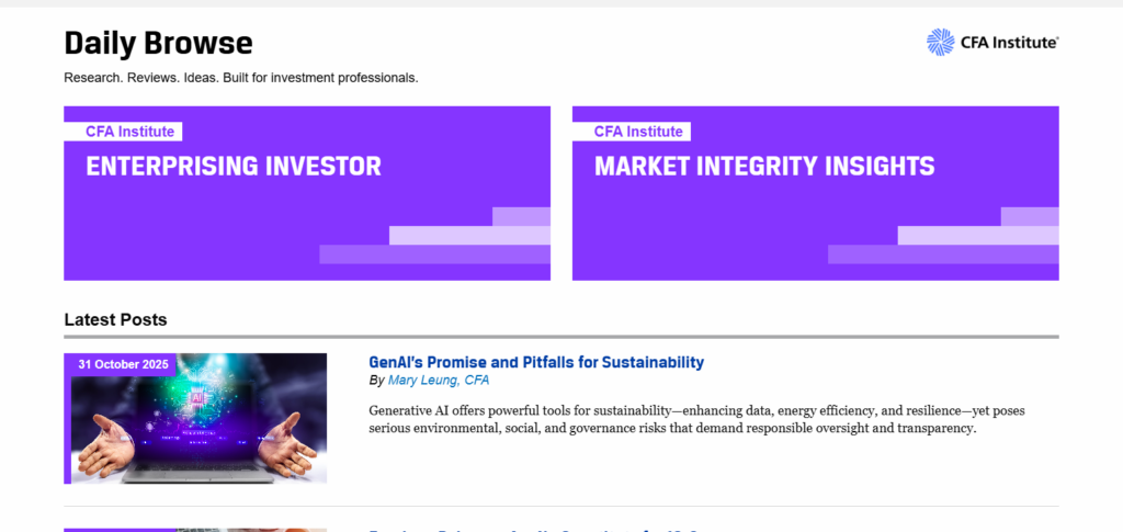 The 10 Best Finance Blogs for Corporate Professionals 4 CFA Institute Blog