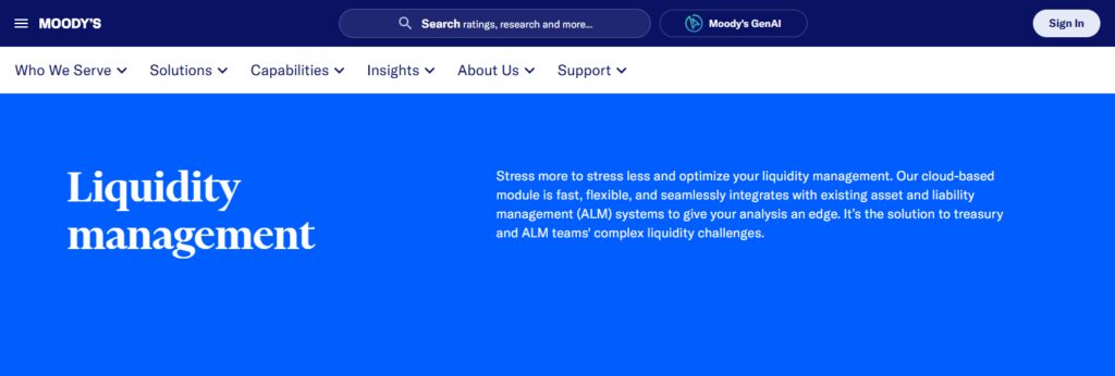 Moody’s Analytics RiskAuthority Liquidity  