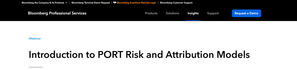 10 Best Tools for Monitoring Portfolio Correlation Risks 10 Bloomberg PORT