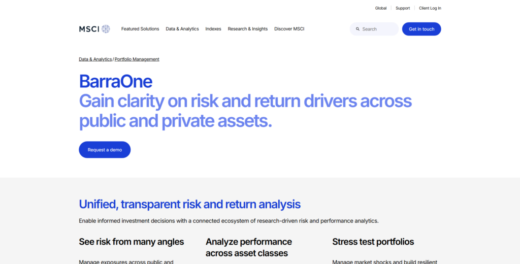 10 Best Platforms for Multi-Asset Risk Exposure Tracking 3 MSCI BarraOne