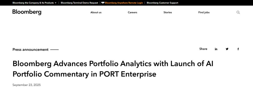 Bloomberg PORT AI