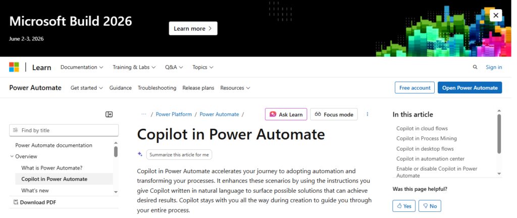 Microsoft Power Automate + Copilot
