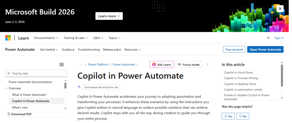 Microsoft Power Automate + Copilot