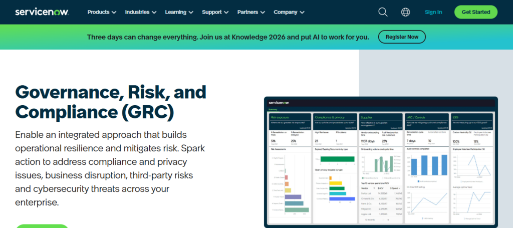 10 Best AI Tools for Internal Risk Assessment Automation 8 ServiceNow GRC