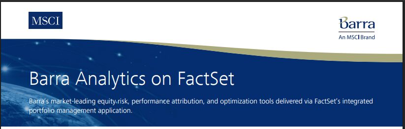 MSCI RiskMetrics / BarraOne