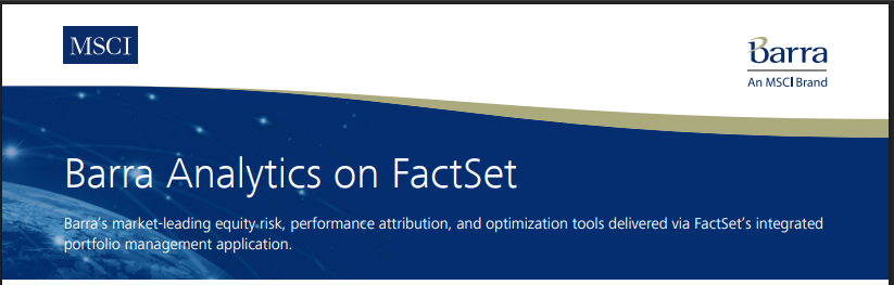 10 Best Systems for Real-Time Portfolio Stress Testing 3 MSCI RiskMetrics / BarraOne